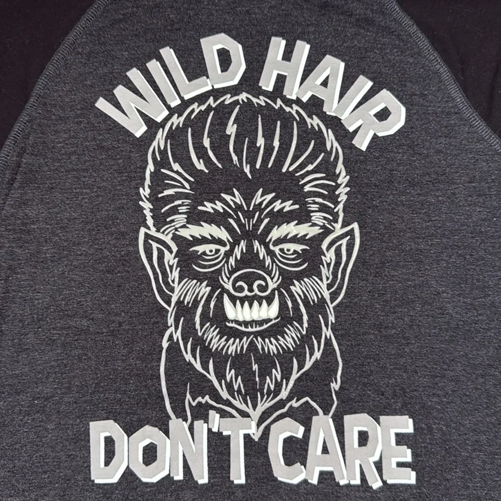 Halloween Wolfman shirt boys size 8 Wild Hair Don’t Care trick or treat werewolf